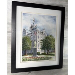 Polk County Courthouse Bolivar Mo Watercolor Giclee Gretchen Pulley Signed Art